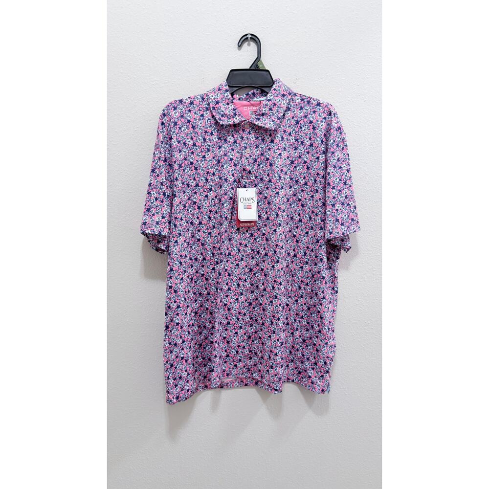Chaps Men’s Pink Carnation Performance Short Sleeve Polo Shirt - X-Large NWT